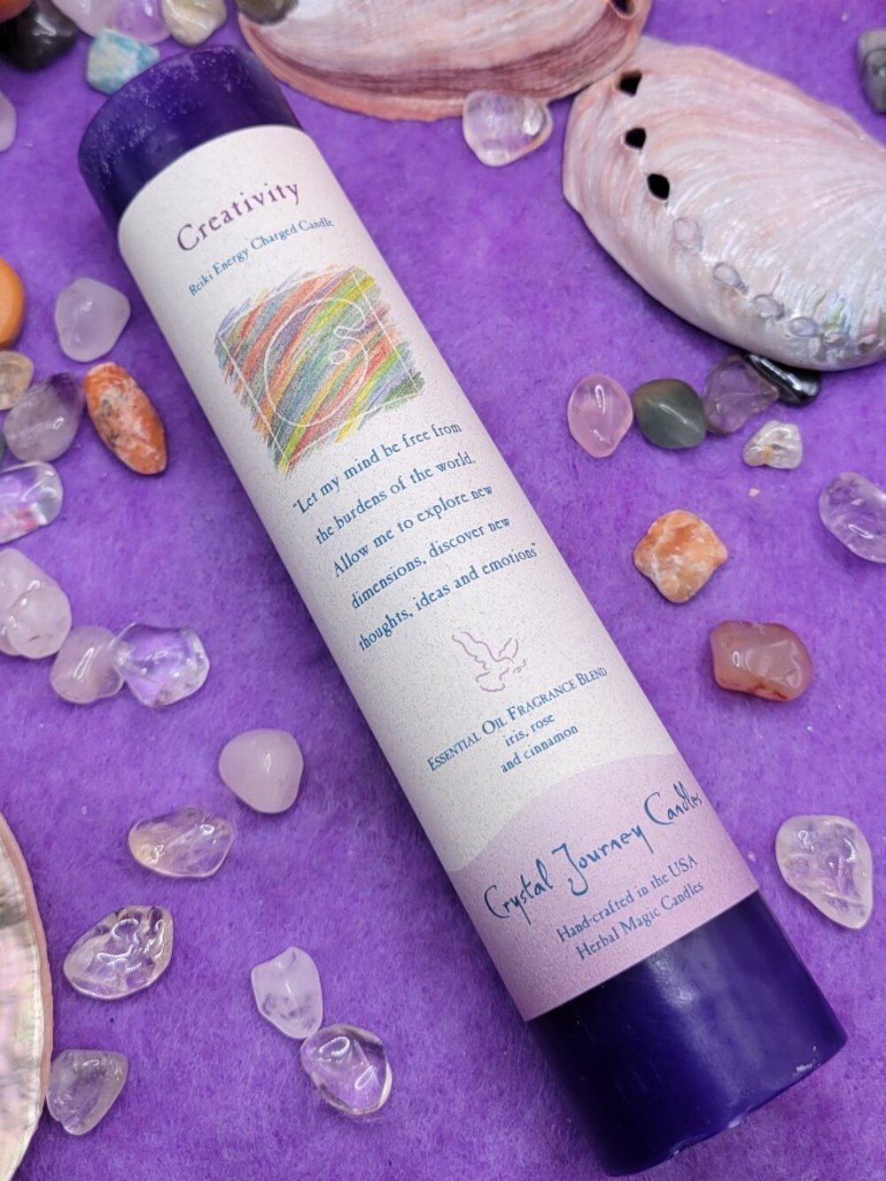 Creativity Reiki Scented Pillar Candle - Picture 2 of 4